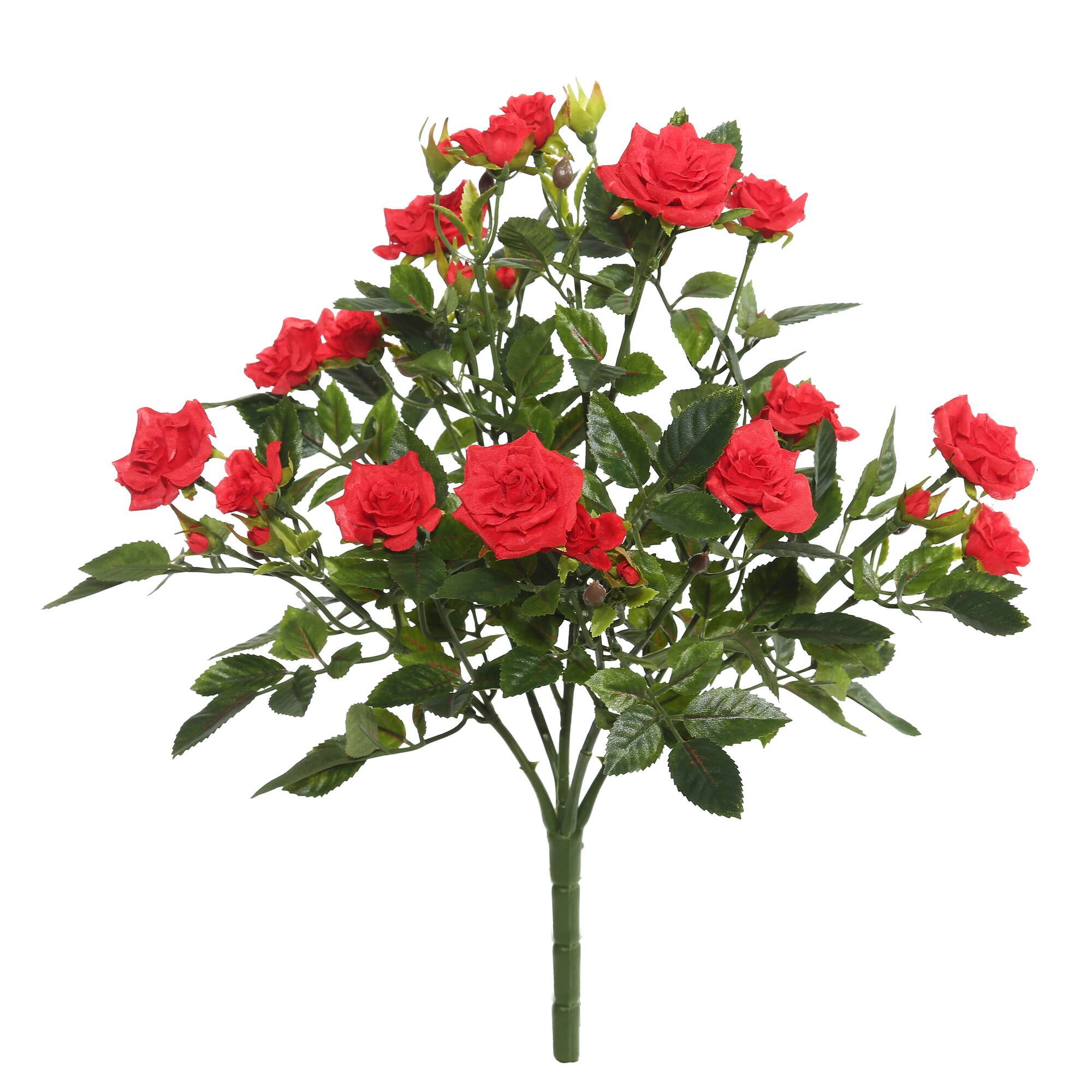 15" Red Artificial Mini Diamond Rose Bush